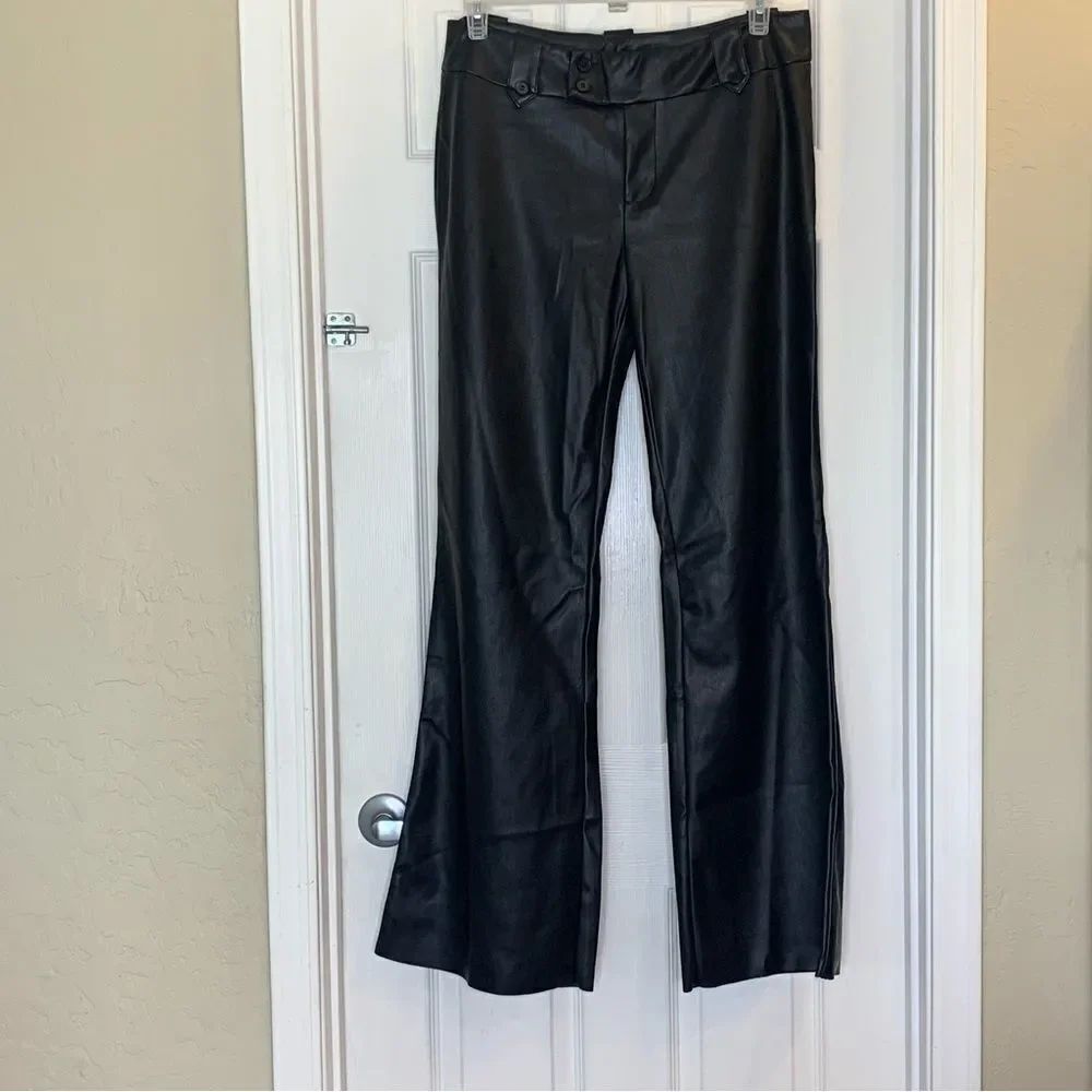 Tiger Mist Kittie Wide Leg Faux Leather Pants Black Size XL
